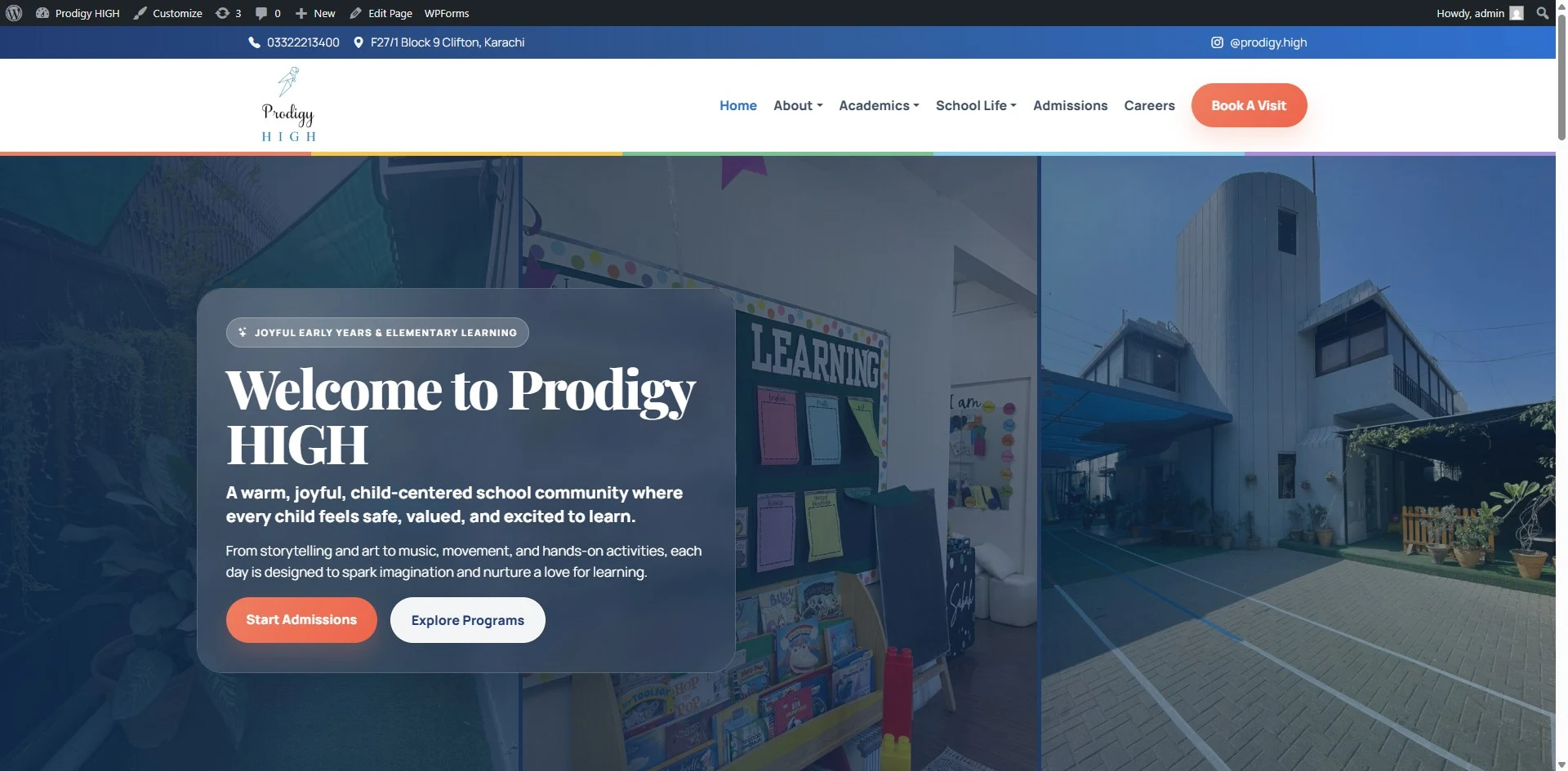 ProdigyHigh school website homepage